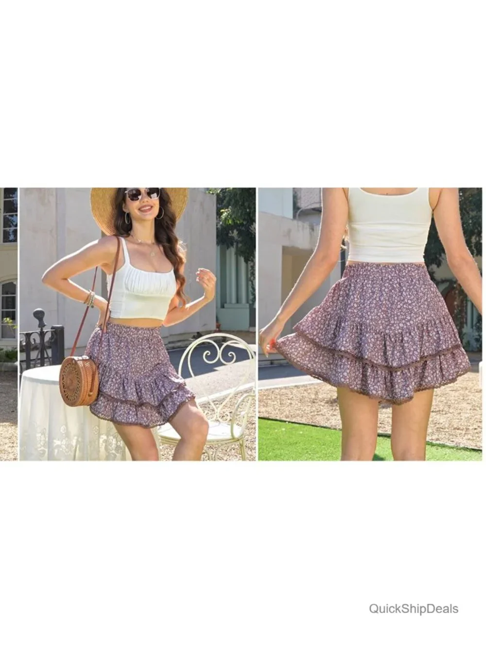 Flowy Ruffle Skort Shorts for Women High Waisted Tennis Skort Summer